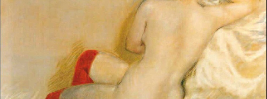 Copertina e-book - I 100 piaceri di d'Annunzio - di Daniela Musini - opera di Giuseppe De Nittis nudo con le calze rosse