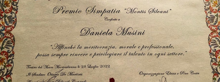 Daniela Musini si aggiudica il premio simpatia Montis Silvani